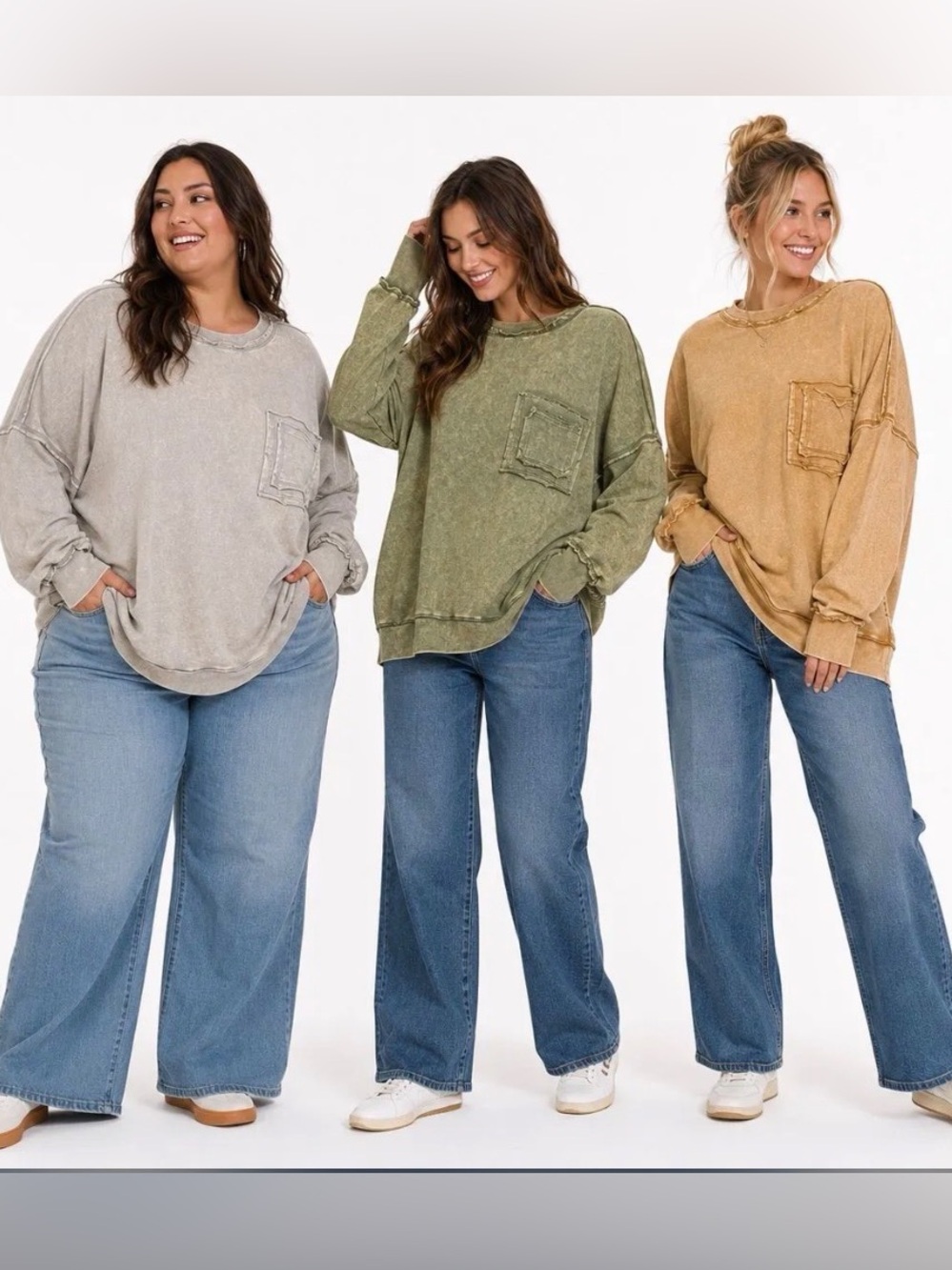 New zenana mineral wash sweatshirt small med large xl 2xl 3xl